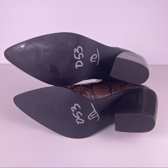 Steve Madden Gail Brown Black Snake Embossed Texture Faux Leather Boots Size 10 - Picture 6 of 7